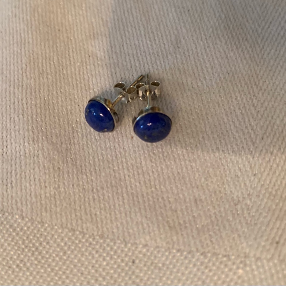 Lapis Lazuli Gemstone and Sterling Silver Earrings